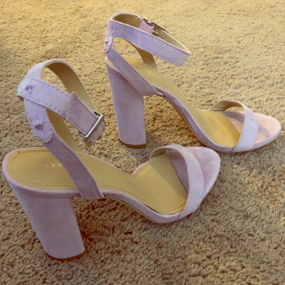lavender block heels